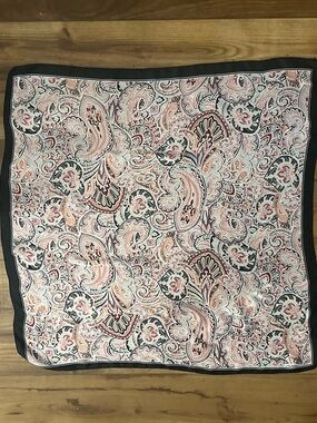 Pink Paisley Square Scarf Satin Feel Hair Neck Wrap